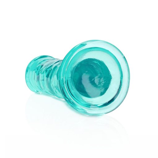 Realrock Crystal Clear Straight 6 In. Dildo Without Balls Turquoise - Image 4