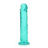 Realrock Crystal Clear Straight 7 In. Dildo Without Balls Turquoise