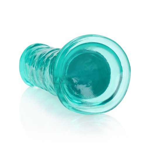 Realrock Crystal Clear Straight 7 In. Dildo Without Balls Turquoise - Image 4