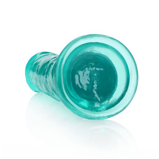 Realrock Crystal Clear Straight 9 In. Dildo Without Balls Turquoise - Image 4