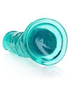 Realrock Crystal Clear Straight 11 In. Dildo Without Balls Turquoise