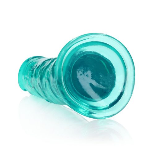Realrock Crystal Clear Straight 11 In. Dildo Without Balls Turquoise - Image 4