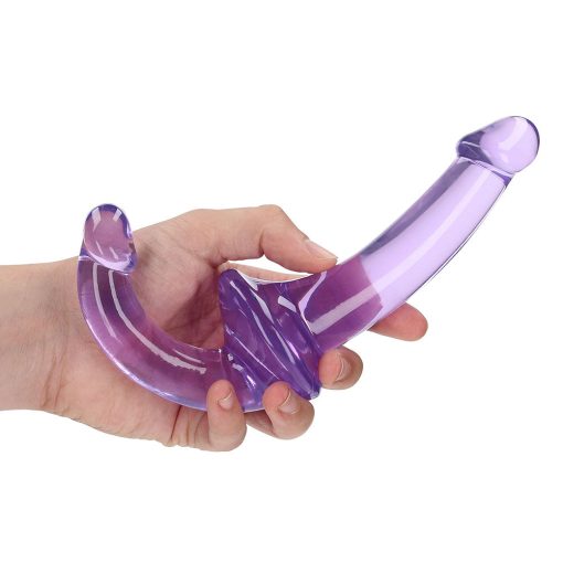 Realrock Crystal Clear 6 In. Strapless Strap-On Dildo Purple - Image 4