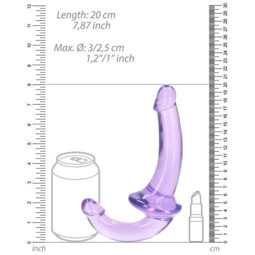Realrock Crystal Clear 6 In. Strapless Strap-On Dildo Purple - Image 5