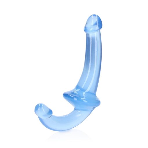 Realrock Crystal Clear 6 In. Strapless Strap-On Dildo Blue - Image 2