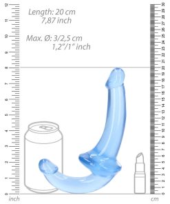 Realrock Crystal Clear 6 In. Strapless Strap-On Dildo Blue