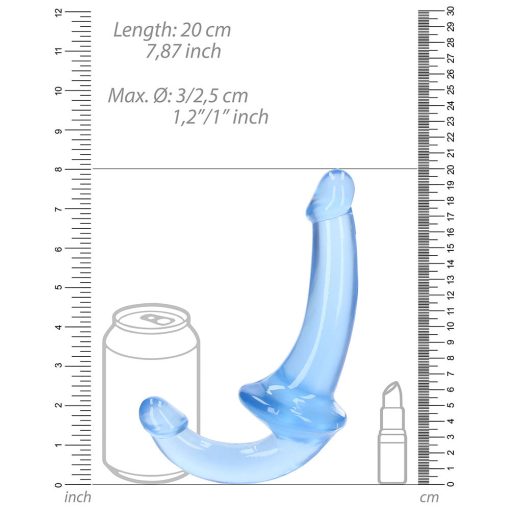 Realrock Crystal Clear 6 In. Strapless Strap-On Dildo Blue - Image 5