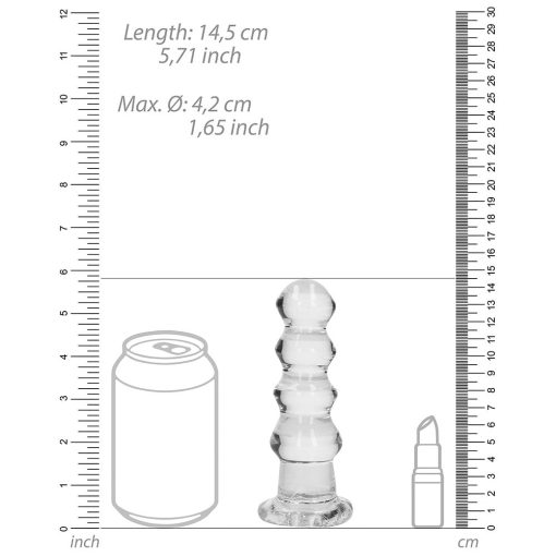 Realrock Crystal Clear Curvy 5.5 In. Dildo/Plug Clear - Image 4