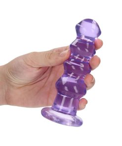 Realrock Crystal Clear Curvy 5.5 In. Dildo/Plug Purple