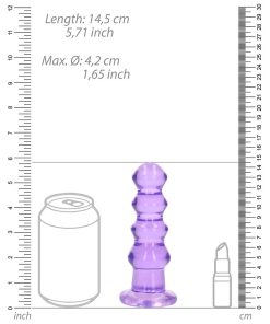 Realrock Crystal Clear Curvy 5.5 In. Dildo/Plug Purple