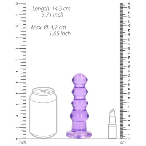 Realrock Crystal Clear Curvy 5.5 In. Dildo/Plug Purple - Image 4