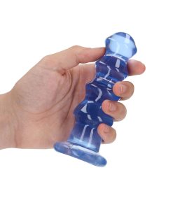 Realrock Crystal Clear Curvy 5.5 In. Dildo/Plug Blue