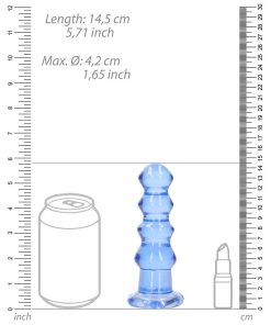 Realrock Crystal Clear Curvy 5.5 In. Dildo/Plug Blue