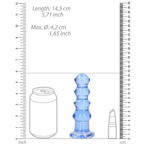 Realrock Crystal Clear Curvy 5.5 In. Dildo/Plug Blue - Image 4