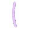 Realrock Crystal Clear Double Dong 13 In. Dual-Ended Dildo Purple