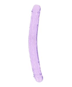 Realrock Crystal Clear Double Dong 13 In. Dual-Ended Dildo Purple