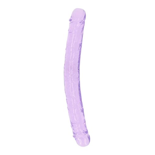 Realrock Crystal Clear Double Dong 13 In. Dual-Ended Dildo Purple