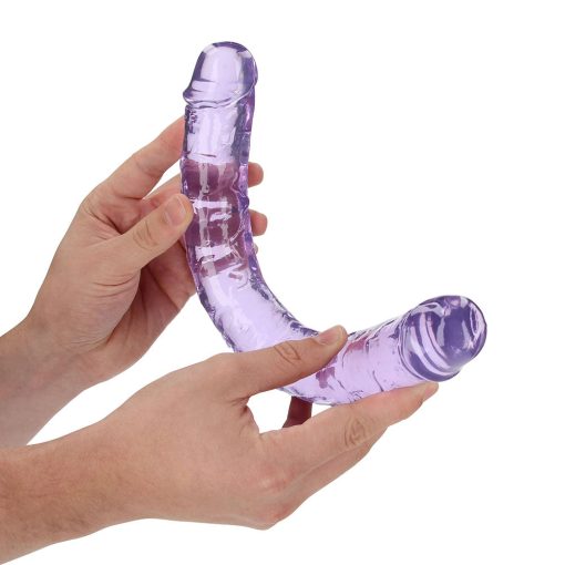 Realrock Crystal Clear Double Dong 13 In. Dual-Ended Dildo Purple - Image 2