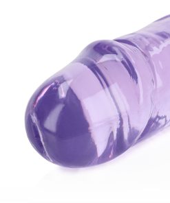 Realrock Crystal Clear Double Dong 13 In. Dual-Ended Dildo Purple