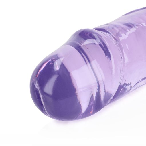Realrock Crystal Clear Double Dong 13 In. Dual-Ended Dildo Purple - Image 3