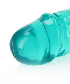Realrock Crystal Clear Double Dong 13 In. Dual-Ended Dildo Turquoise