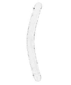 Realrock Crystal Clear Double Dong 18 In. Dual-Ended Dildo Clear