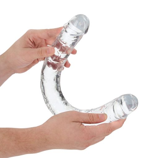 Realrock Crystal Clear Double Dong 18 In. Dual-Ended Dildo Clear - Image 2