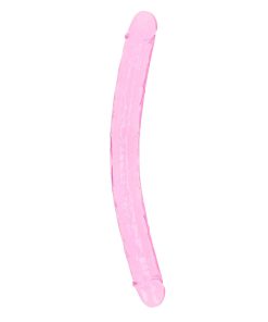 Realrock Crystal Clear Double Dong 18 In. Dual-Ended Dildo Pink
