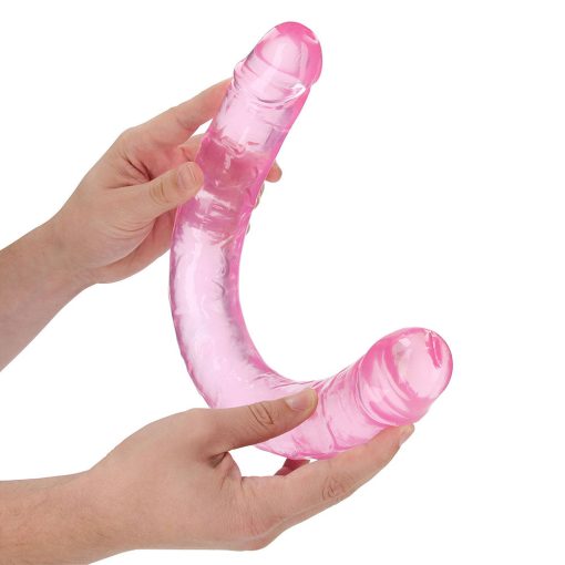 Realrock Crystal Clear Double Dong 18 In. Dual-Ended Dildo Pink - Image 2