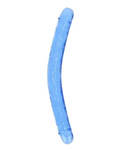 Realrock Crystal Clear Double Dong 18 In. Dual-Ended Dildo Blue