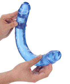 Realrock Crystal Clear Double Dong 18 In. Dual-Ended Dildo Blue
