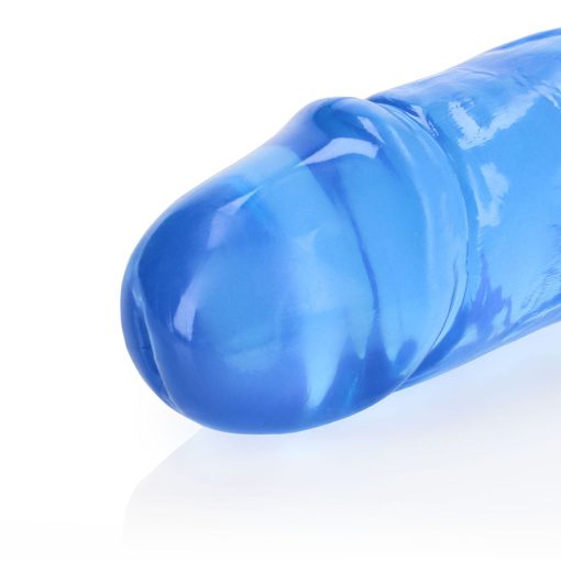 Realrock Crystal Clear Double Dong 18 In. Dual-Ended Dildo Blue - Image 3