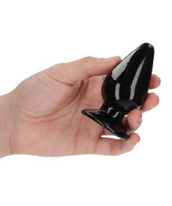Realrock Crystal Clear 3.5 In. Anal Plug Black
