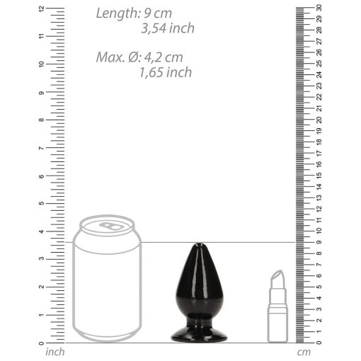 Realrock Crystal Clear 3.5 In. Anal Plug Black - Image 4