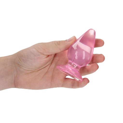 Realrock Crystal Clear 3.5 In. Anal Plug Pink - Image 3