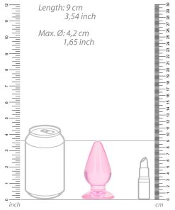 Realrock Crystal Clear 3.5 In. Anal Plug Pink