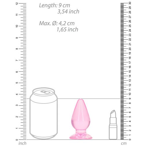Realrock Crystal Clear 3.5 In. Anal Plug Pink - Image 4