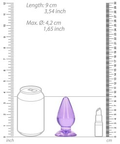 Realrock Crystal Clear 3.5 In. Anal Plug Purple