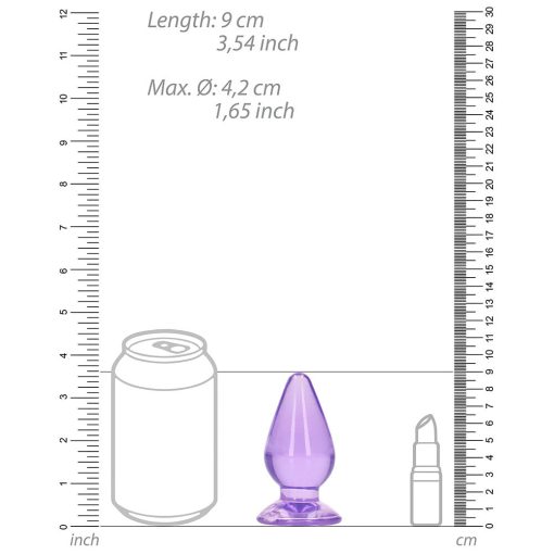 Realrock Crystal Clear 3.5 In. Anal Plug Purple - Image 4
