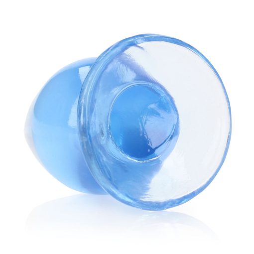 Realrock Crystal Clear 3.5 In. Anal Plug Blue - Image 2