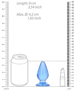 Realrock Crystal Clear 3.5 In. Anal Plug Blue