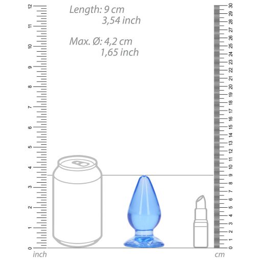 Realrock Crystal Clear 3.5 In. Anal Plug Blue - Image 4