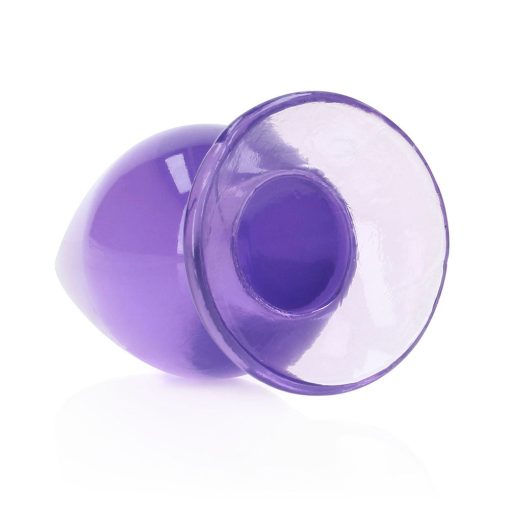 Realrock Crystal Clear 4.5 In. Anal Plug Purple - Image 2