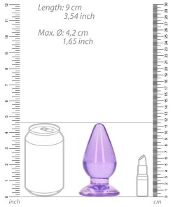 Realrock Crystal Clear 4.5 In. Anal Plug Purple