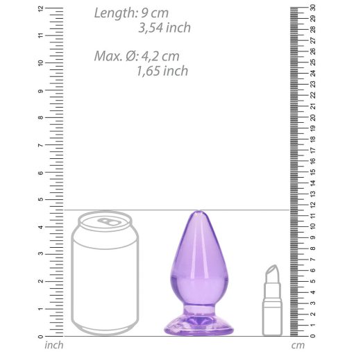 Realrock Crystal Clear 4.5 In. Anal Plug Purple - Image 4