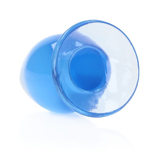 Realrock Crystal Clear 4.5 In. Anal Plug Blue - Image 2