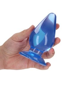 Realrock Crystal Clear 4.5 In. Anal Plug Blue