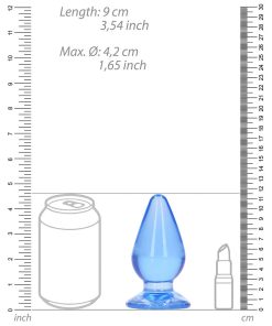 Realrock Crystal Clear 4.5 In. Anal Plug Blue