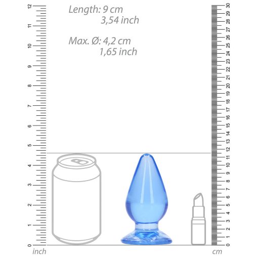Realrock Crystal Clear 4.5 In. Anal Plug Blue - Image 4