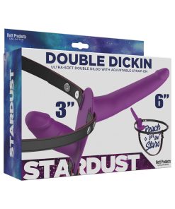 Stardust Double Dickin Dual-Function Strap-On With Harness Silicone Purple